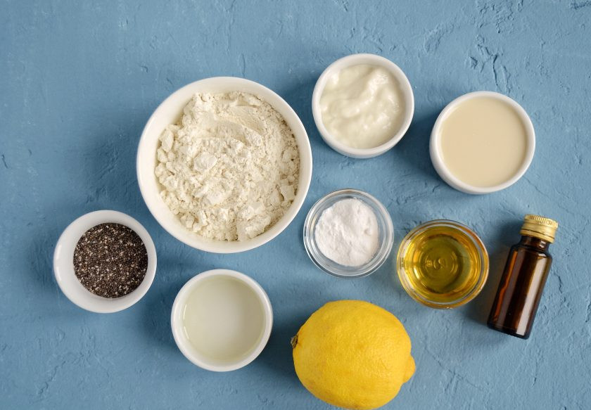 1. Этап. Лимонные панкейки: Подготовьте все ингредиенты.