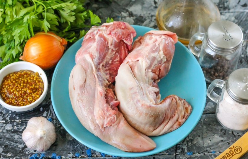 1. Этап. Маринованный язык: Подготовьте указанные ингредиенты.