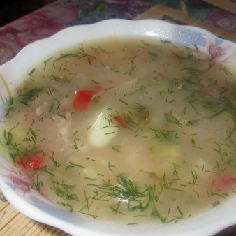 Рассольник со свининой