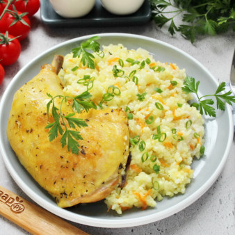 Окорочка с рисом в духовке