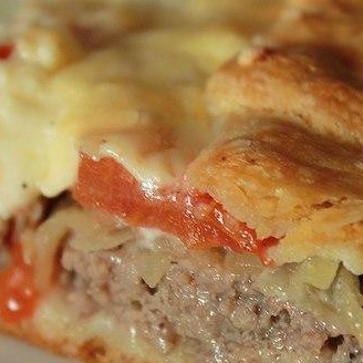 Открытый мясной пирог
