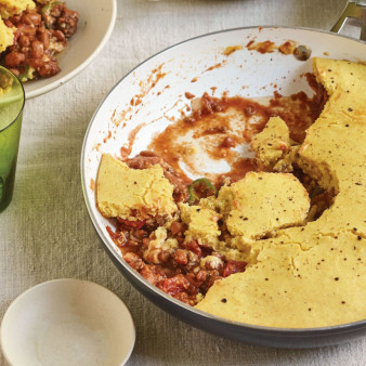 Weeknight Beef And Bean Casserole With Cornbread Topping