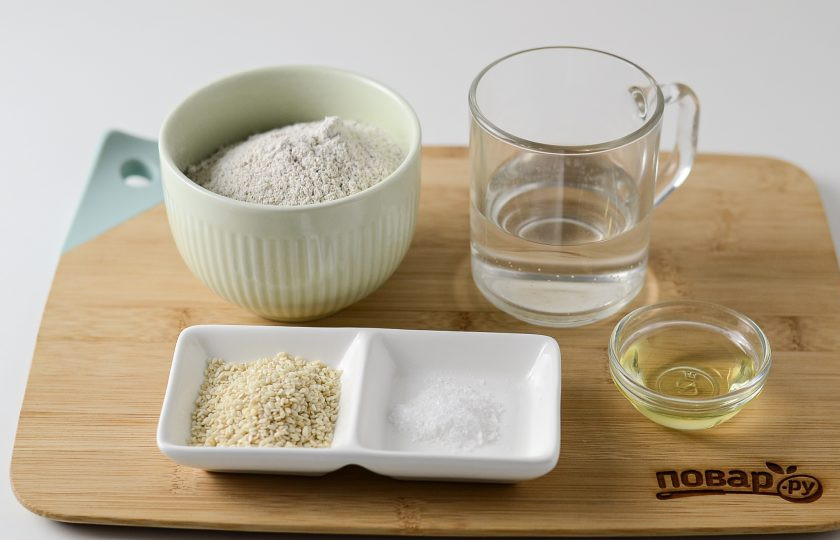 1. Этап. Хлебцы: Подготовьте все ингредиенты.