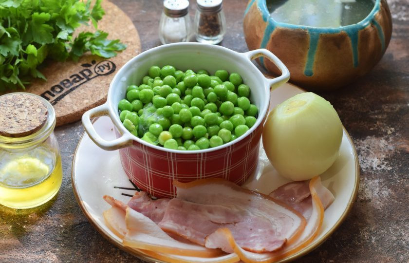 1. Этап. Суп Сен жермен: Подготовьте все ингредиенты.