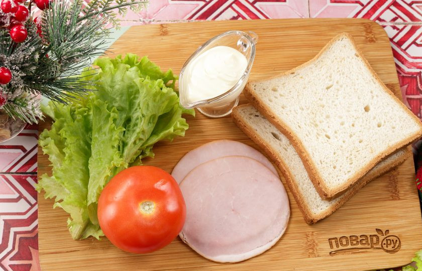1. Этап. Бутерброды Змейка для праздничного стола: Подготовьте все ингредиенты.