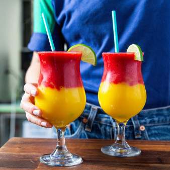 Virgin Raspberry Mango Margarita Slushies