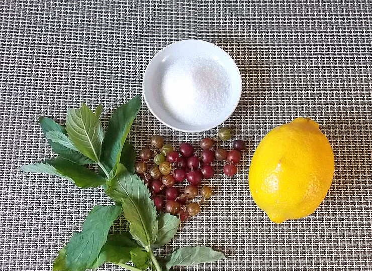 1. Этап. Напиток Крыжовниковый Мохито: Подготовьте все необходимые ингредиенты.