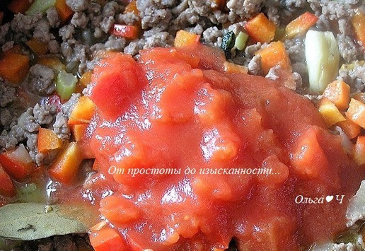 1. Этап. Паста торкио с рагу из ягненка: И томаты.