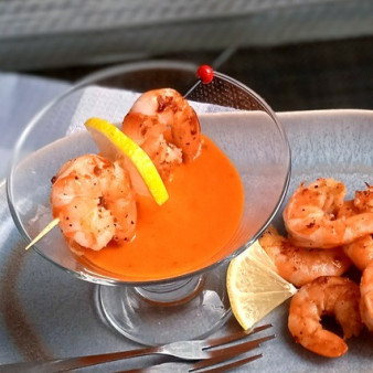 Креветки с перечным соусом