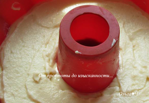 1. Этап. Творожно-шоколадный кекс с алычой: Выложите в форму вторым слоем.