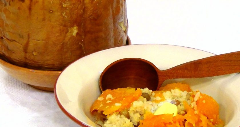 1. Этап. Царская тыквенная каша: 4. Подавайте кашу, срезая стенки готовой тыквы. Приятного аппетита!