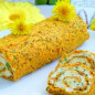 Морковный рулет с сыром и зеленью