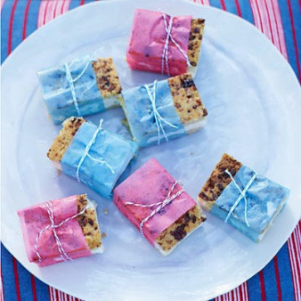 Butter Pecan Cookie and Peach Ice Cream Sandwiches