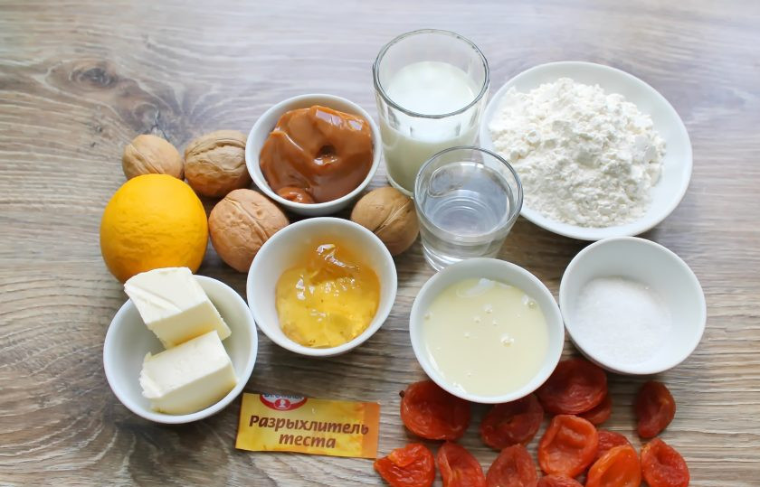 1. Этап. Торт Вриндаван: Подготовьте все необходимые ингредиенты для приготовления торта 