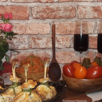 Утиные голени на косточке в мешочках