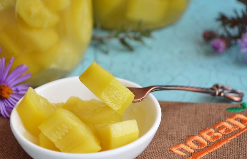 1. Этап. Кабачок, как ананас на зиму: 6. Кабачки немного хрустят, сладкие и очень вкусные. Пробуйте!