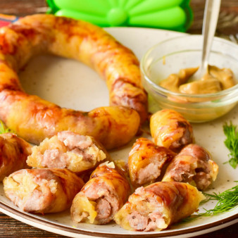 Домашняя колбаса с картошкой