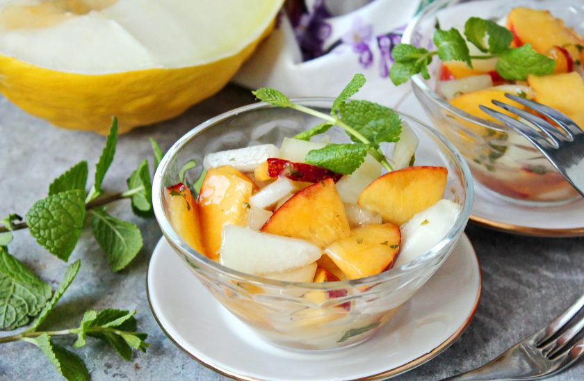 1. Этап. Салат из дыни и нектарина: Приятного аппетита!