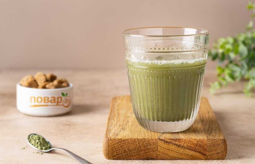 1. Этап. Матча чай: Перед подачей можно добавить подсластитель по вкусу. Матча чай готов!