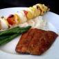 Grilled salmon heather