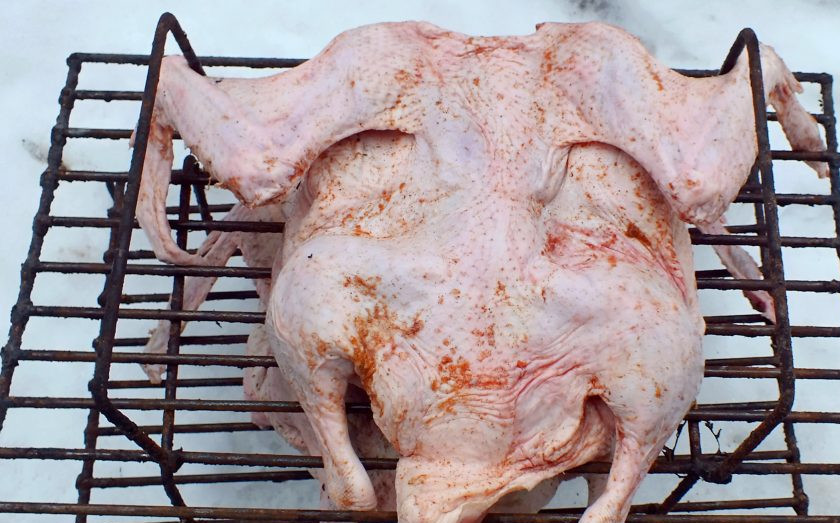 1. Этап. Утка горячего копчения в домашних условиях: Подготовьте коптильню. На дно насыпьте опилки или мелкие ветки фруктовых деревьев (яблоня, вишня, слива). Смочите водой и поставьте на огонь. Как только опилки прогреются и начнут 