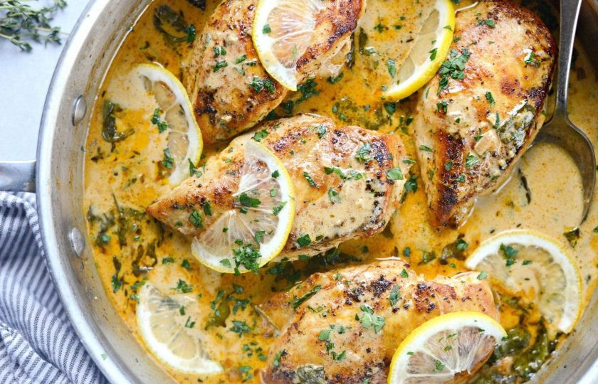 1. Этап. Курица в сливочно-лимонном соусе: 8. Готовьте блюдо 12 минут. Приятного аппетита!