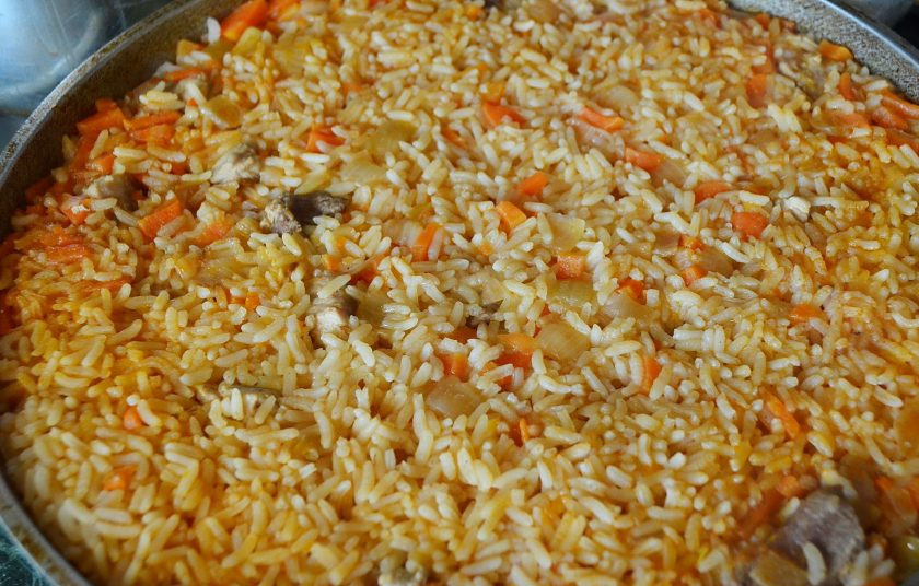 1. Этап. Плов на сковороде со свининой: Плов на сковороде со свининой готов! Приятного!