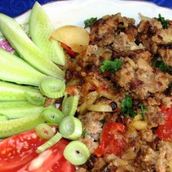 Жареная картошка с фаршем