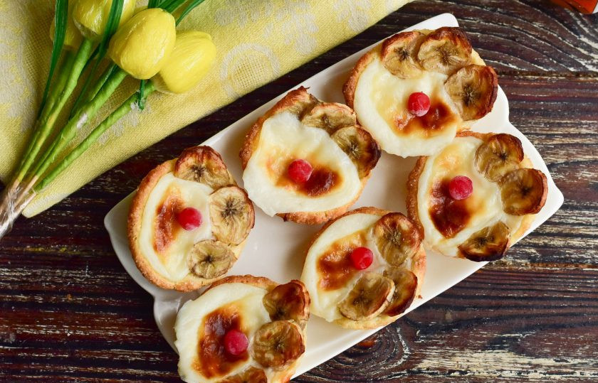 1. Этап. Тарталетки с бананом: Тарталетки с бананом готовы! Приятного аппетита!