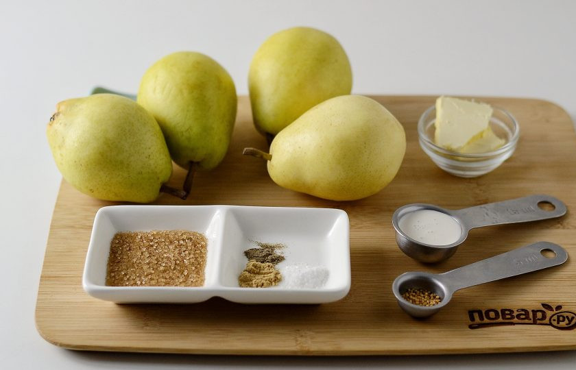 1. Этап. Грушевый соус: Подготовьте все ингредиенты.