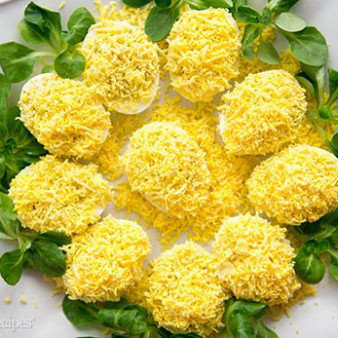 Eggs Mimosa with Artichoke Tapenade