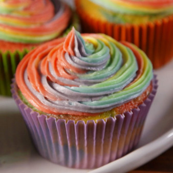 Rainbow Swirl Cupcakes