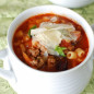 Густой итальянский томатный суп с макаронами и фаршем