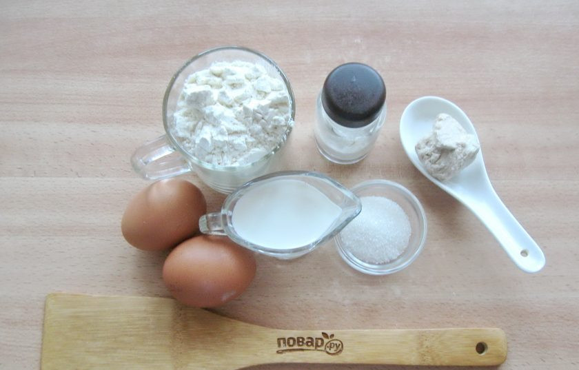 1. Этап. Сливочный хлеб: Подготовьте ингредиенты для приготовления хлеба на сливках.