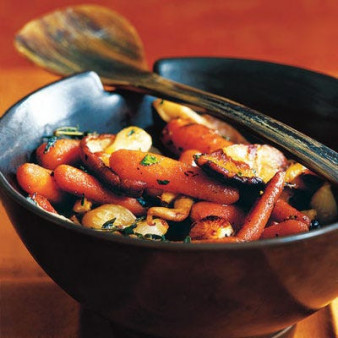 Roasted Carrots, Pearl Onions, and Wild Mushrooms with Tarragon