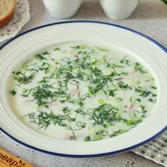 Окрошка на воде с уксусом и майонезом