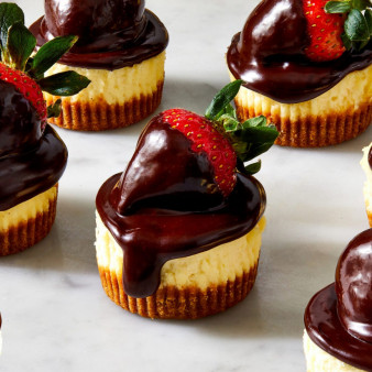 Chocolate-Covered Strawberry Cheesecakes