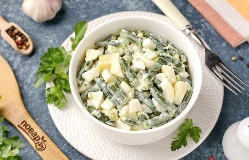 1. Этап. Салат из зеленой фасоли с яйцами: Приятного аппетита!