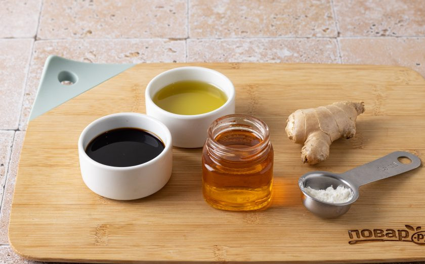 1. Этап. Соус Унаги: Подготовьте все ингредиенты.