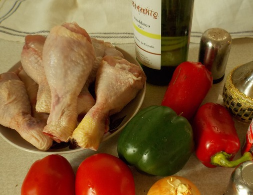 1. Этап. Тушеные куриные ножки: Подготовьте ингредиенты.