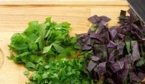 1. Этап. Салат с оливками: Моем, осушаем и мелко нарезаем всю зелень.