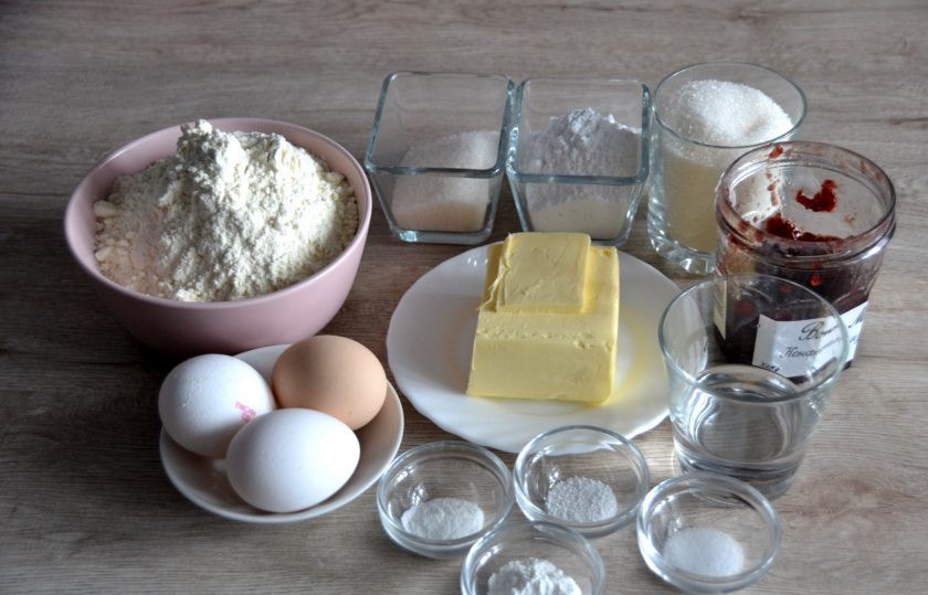 1. Этап. Корзиночки с белковым кремом по ГОСТу: Подготовьте ингредиенты.