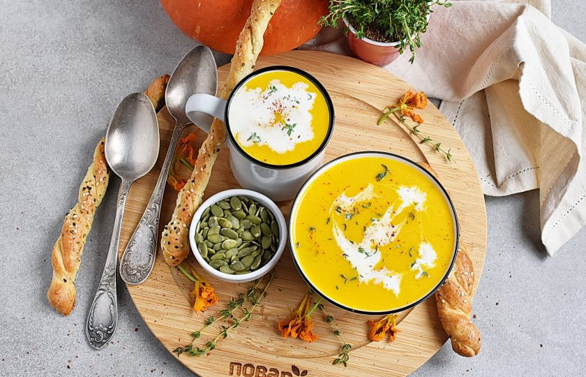 1. Этап. Тыквенный суп-пюре со сливками: Приятного аппетита!