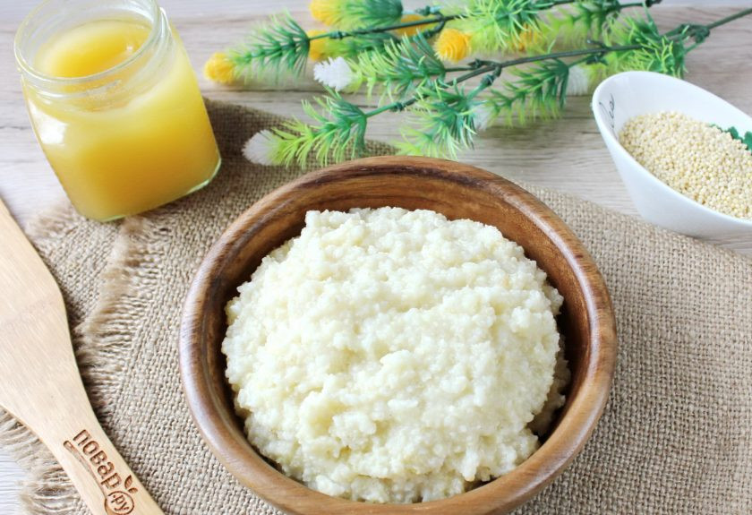 1. Этап. Пшенная каша с медом: Пшенную кашу подавайте к столу с медом. Приятного аппетита!