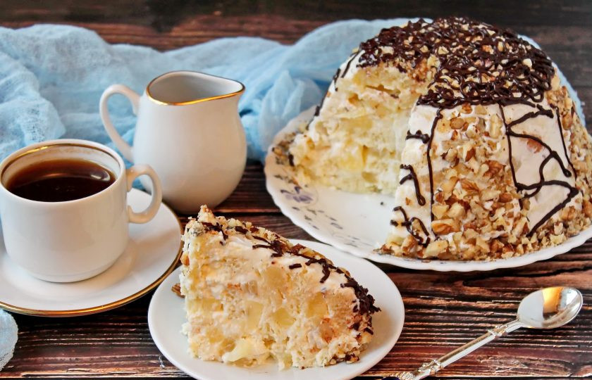 1. Этап. Торт без выпечки из батона: Приятного аппетита!