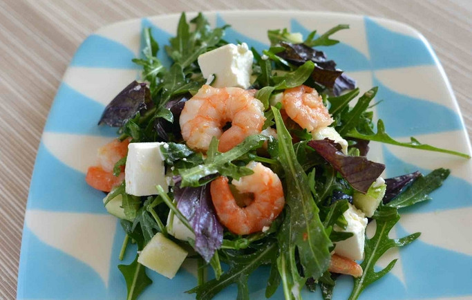 1. Этап. Cалат с руколой и креветками: Приятного аппетита!