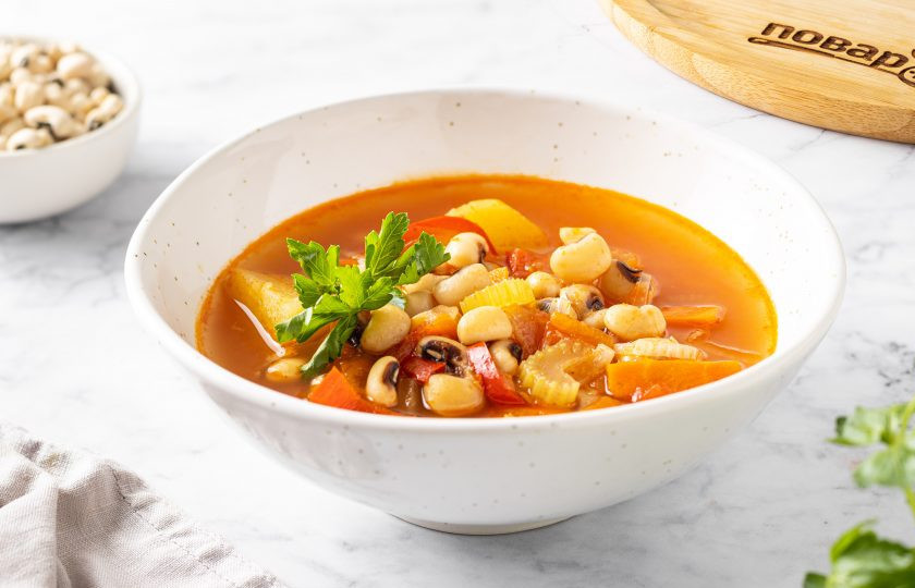 1. Этап. Суп с фасолью Чёрный глаз: Суп с фасолью 