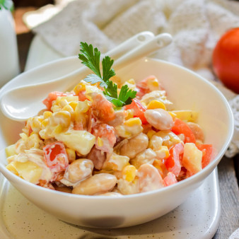 Салат Пеструшка с курицей