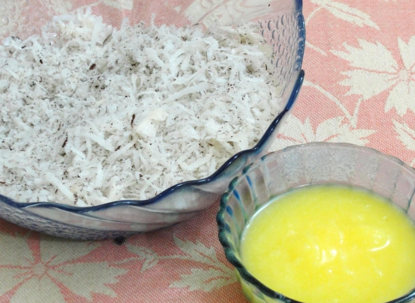 1. Этап. Ладду: Подготовьте все ингредиенты.