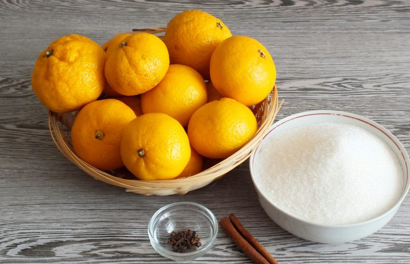 1. Этап. Варенье из целых мандаринов: Подготовьте необходимые ингредиенты.